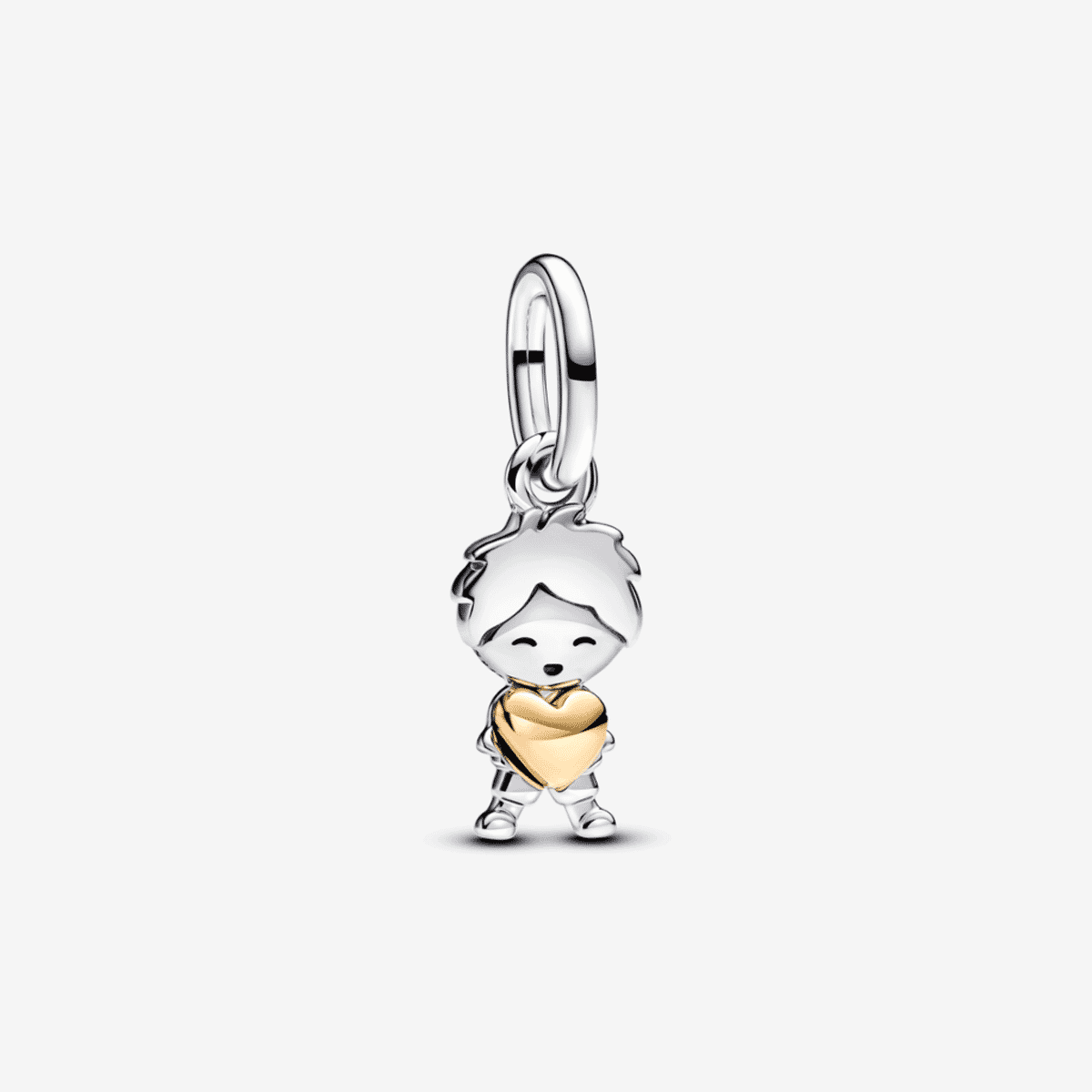 Charm colgante Pandora de plata y oro con diseño de niño feliz - 763602C00