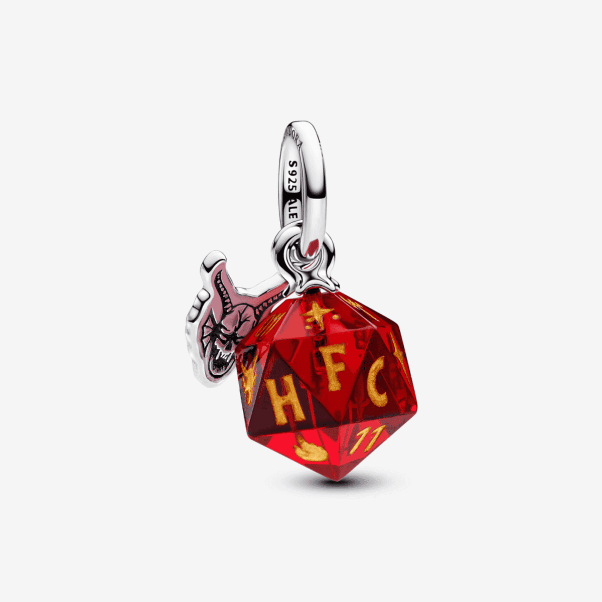 Charm colgante Pandora de plata con dado rojo del Club del Fuego Infernal - 793564C01