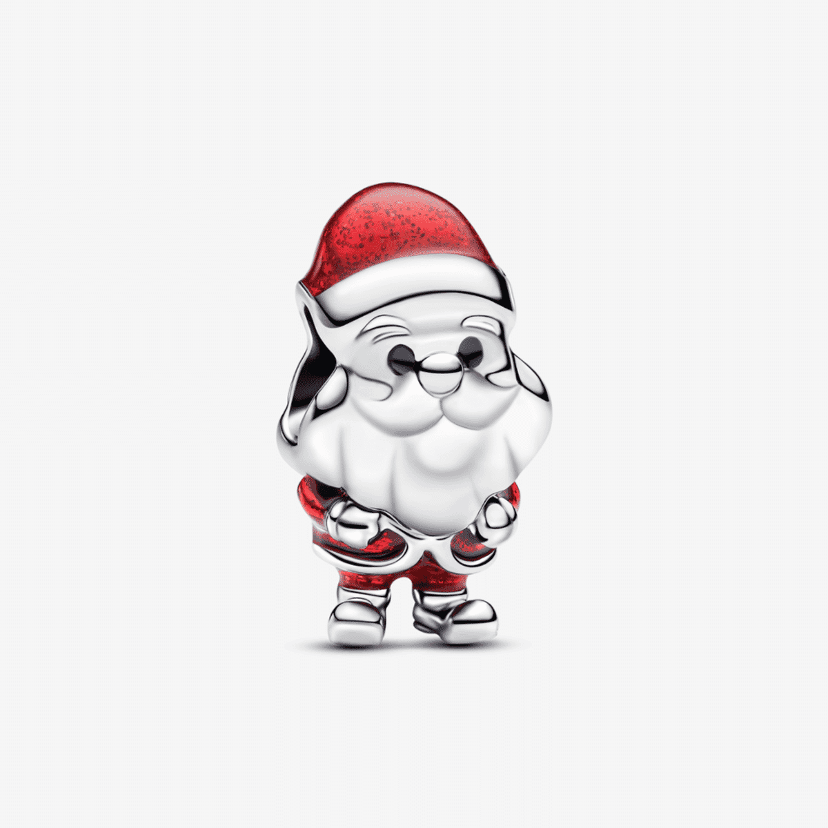Charm Pandora en plata de ley con diseño de Santa Claus en rojo y blanco - 793593C01