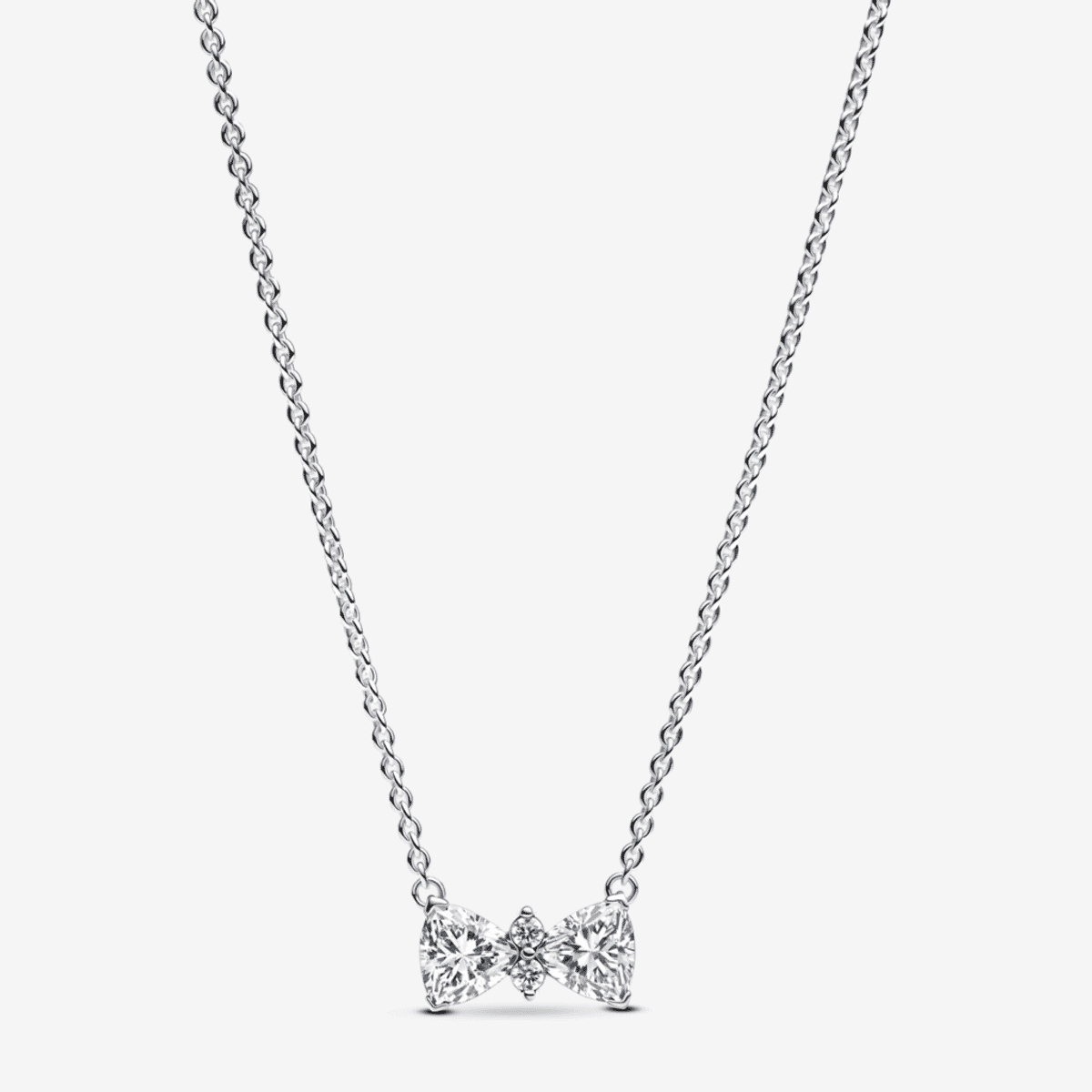 Collar Pandora en plata de ley con lazo brillante de cristales - 393509C01