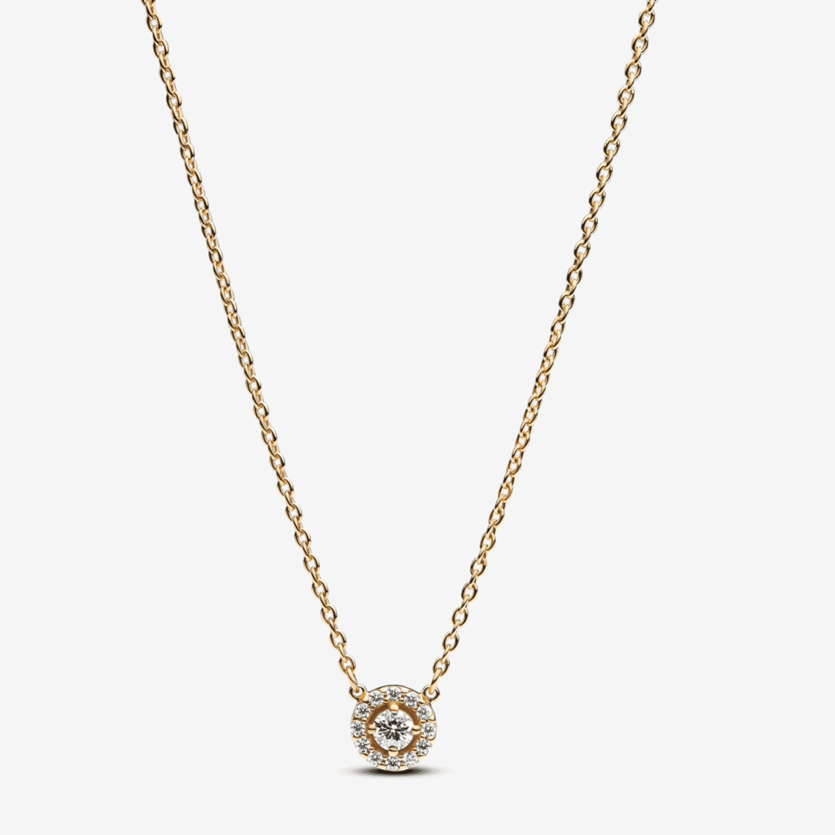 Collar Pandora Halo Redondo en Pavé chapado en oro con cristales brillantes - 363548C01