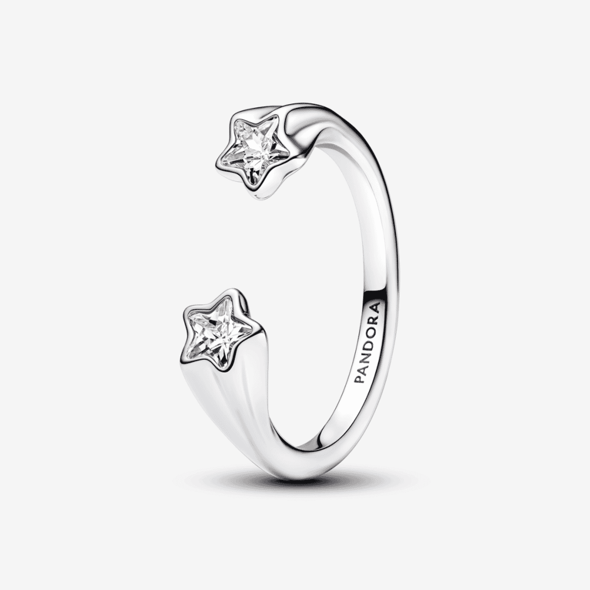 Anillo Pandora Abierto Estrellas Fugaces en plata con cristales - 193582C01