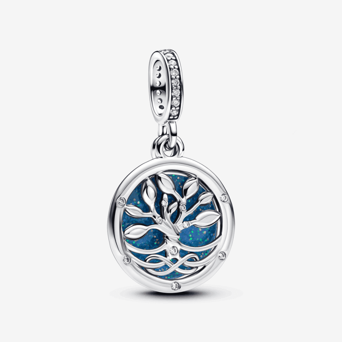 Charm colgante Pandora Árbol del Infinito en plata con esmalte azul - 793599C01