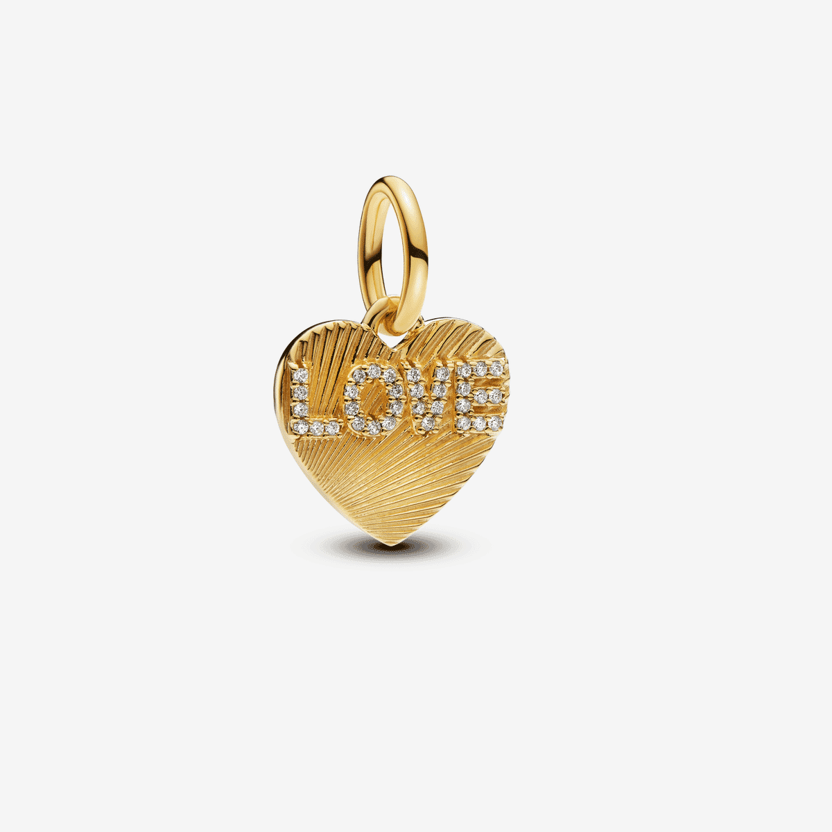 Charm Colgante Grabable Corazón Amor con circonitas cúbicas chapado en oro de segunda ley - 763604C01