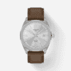 Reloj Tissot PRC 100 Solar Quartz 39mm Correa Marrón y Esfera Plateada T1514221603100