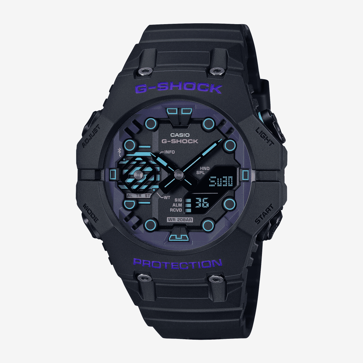 Vista frontal del Reloj Casio G-Shock Classic GA-B001CBR-1AER con brazalete negro y esfera negra Vista frontal del Reloj Casio G-Shock Classic GA-B001CBR-1AER con brazalete negro y esfera negra