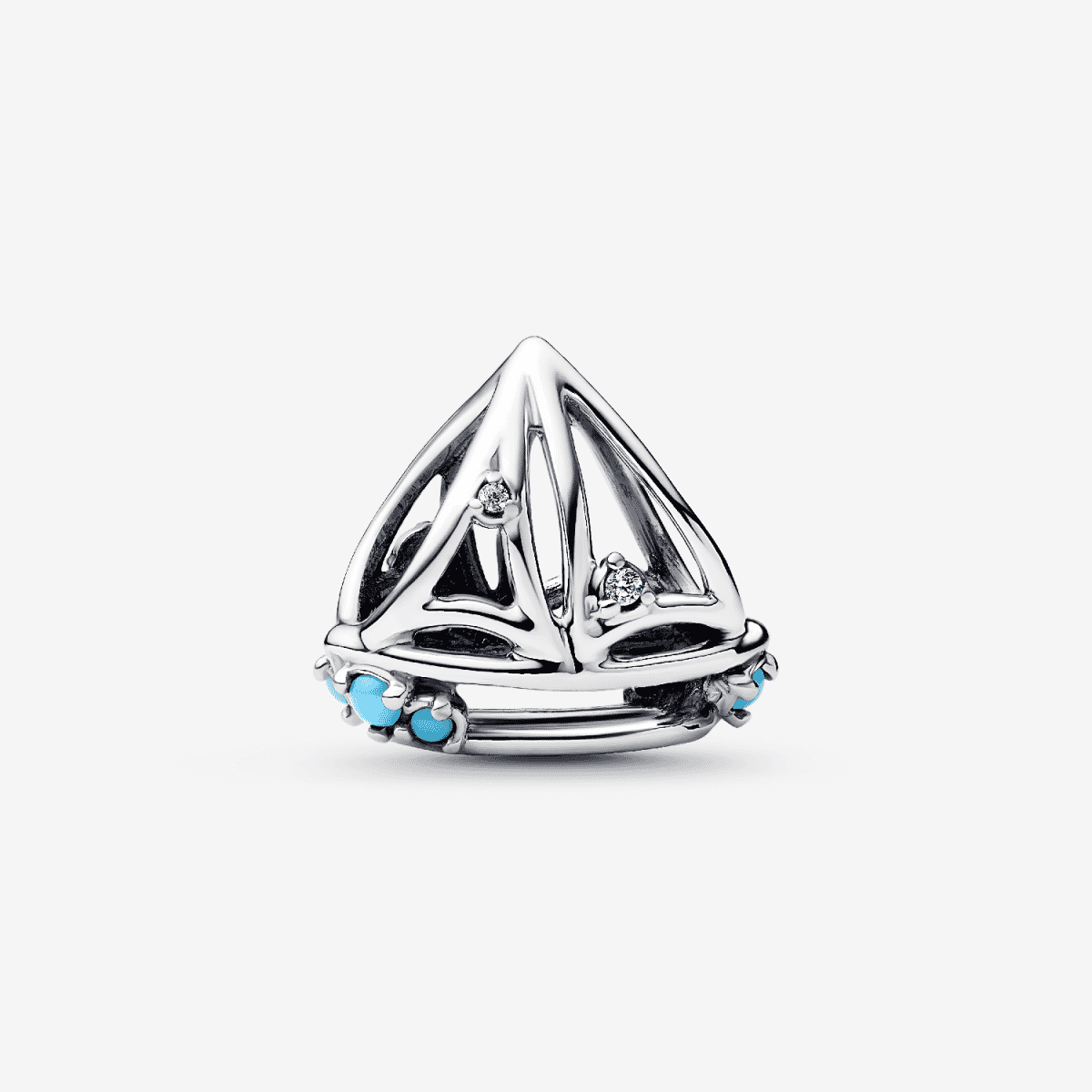 Charm Velero Pandora en plata de primera ley con detalles turquesa - 793905C01