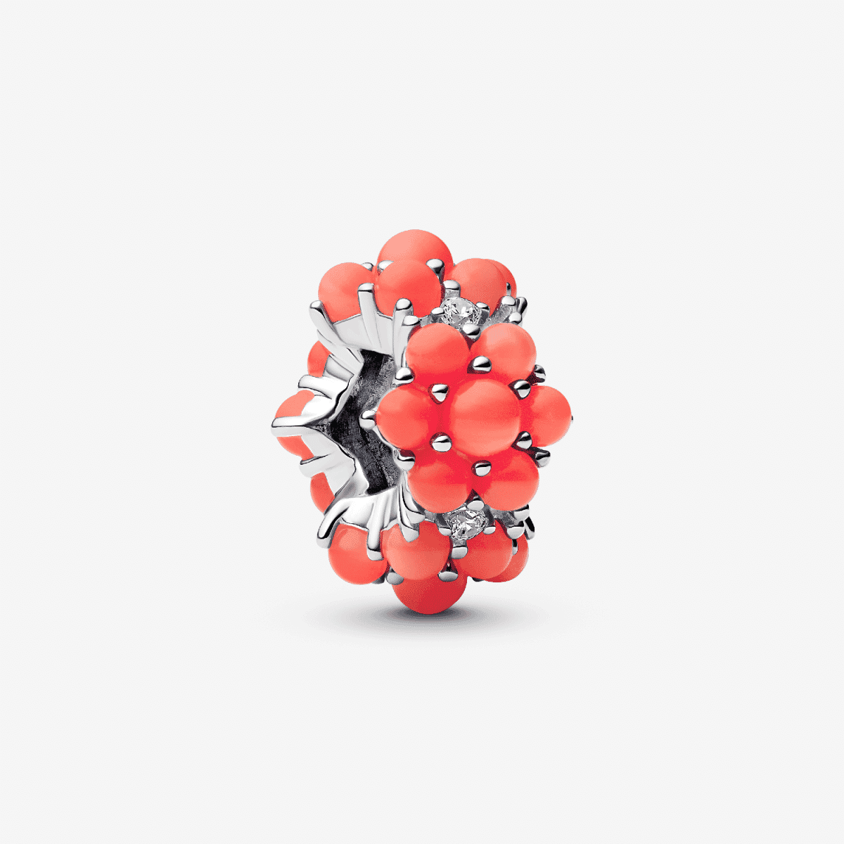 Charm Océano de Color Coral en plata de primera ley y coral sintético rojo - 793897C01
