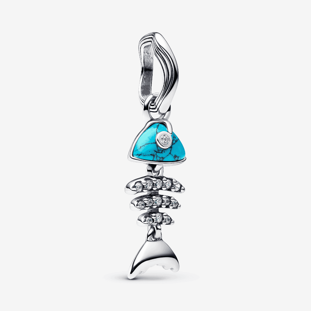 Charm Colgante Espina Pez Color Turquesa en plata de primera ley vista frontal - 793894C01 Charm Colgante Espina Pez Color Turquesa en plata de primera ley vista frontal - 793894C01