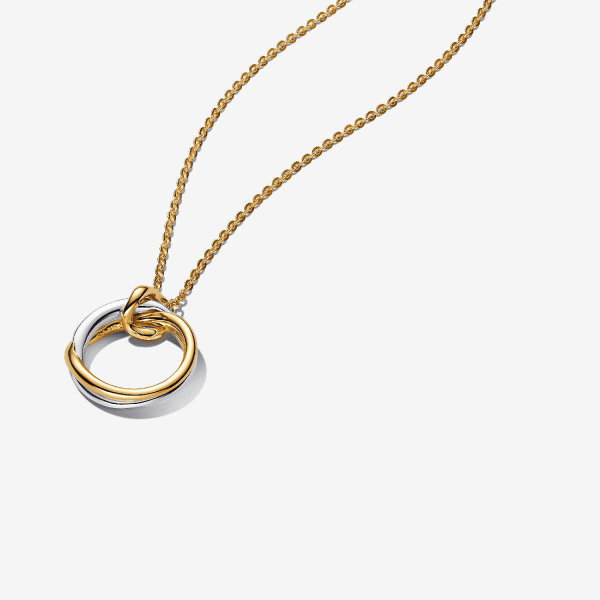 Collar en Dos Tonos de Forma Orgánica Pandora plata de primera ley y chapado en oro vista frontal - 363882C00 Collar en Dos Tonos de Forma Orgánica Pandora plata de primera ley y chapado en oro vista frontal - 363882C00
