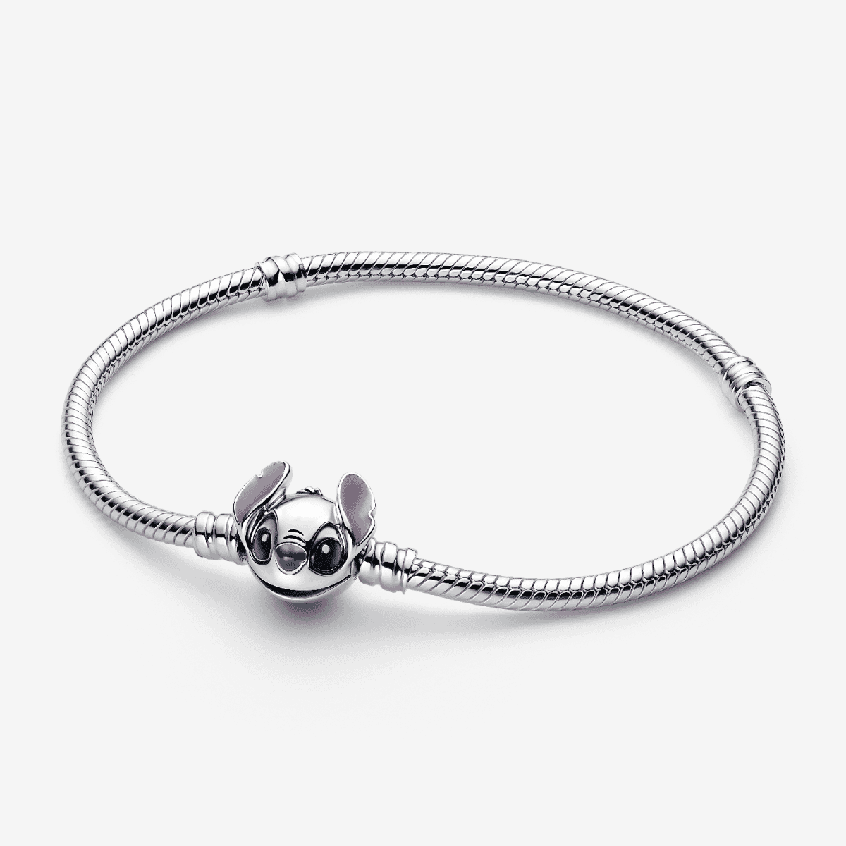 Pulsera Cadena de Serpiente Stitch de Disney en plata de primera ley y esmalte morado vista frontal - 593738C01