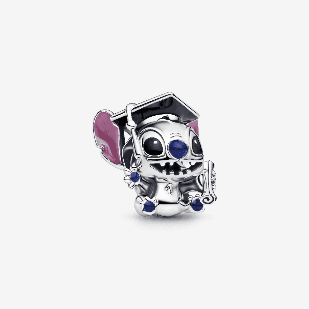 Charm de Graduación Stitch de Disney en plata de primera ley y esmalte negro - 793789C01 Charm de Graduación Stitch de Disney en plata de primera ley y esmalte negro - 793789C01