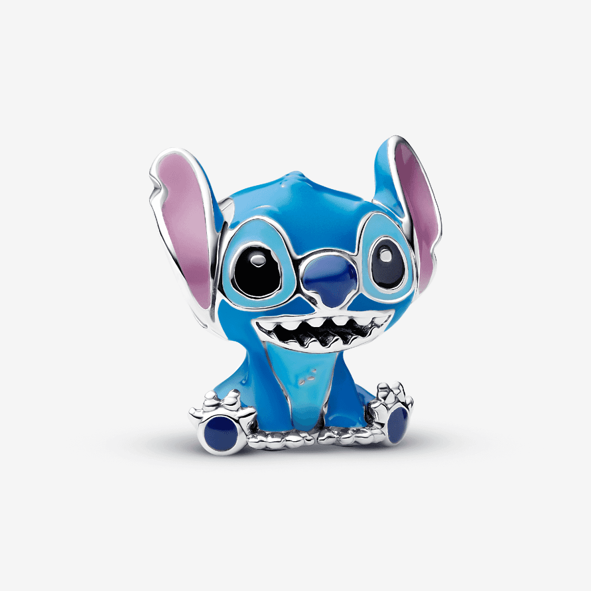 Charm Stitch de Disney en plata de ley y esmalte azul vista frontal - 793815C01