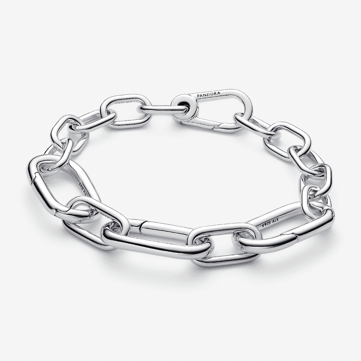 Pulsera Eslabones Link Anchos Pandora ME en plata de ley vista frontal - 593854C00