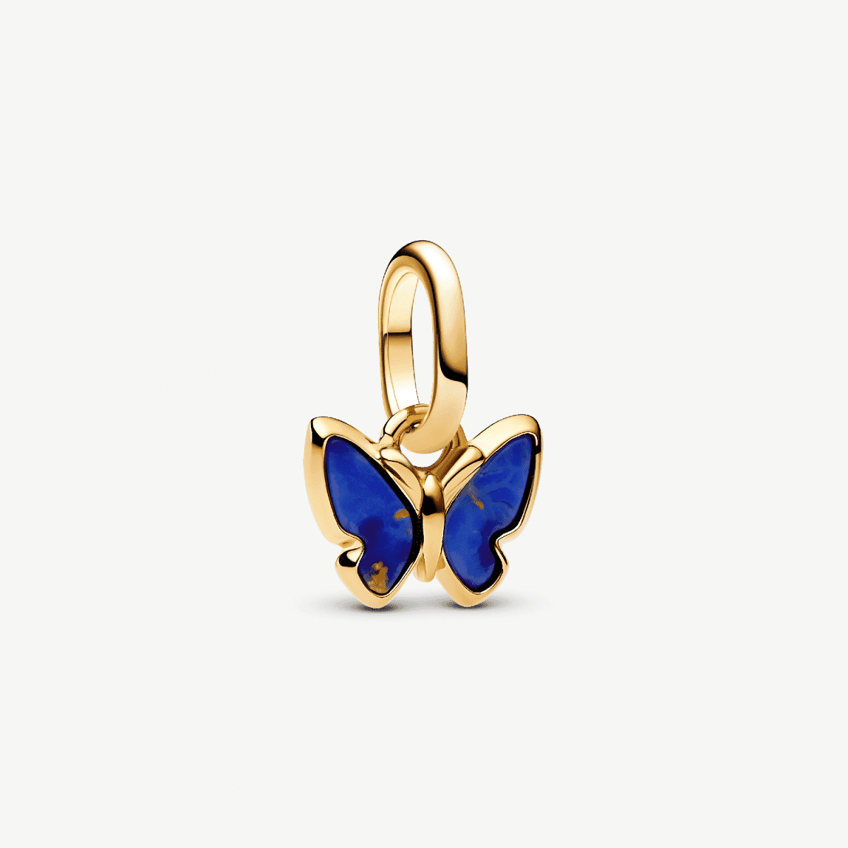 Charm Mini Colgante Mariposa Azul con chapado en oro y detalles en azul vista frontal - 763825C01