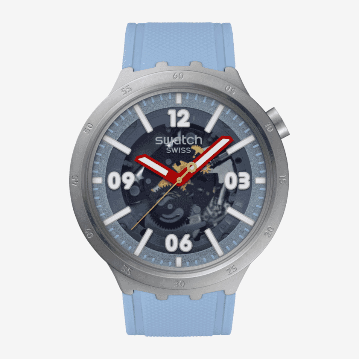 Reloj Swatch Big Bold Moment SB07S122 con correa de silicona azul y caja gris - SB07S122 Reloj Swatch Big Bold Moment SB07S122 con correa de silicona azul y caja gris - SB07S122