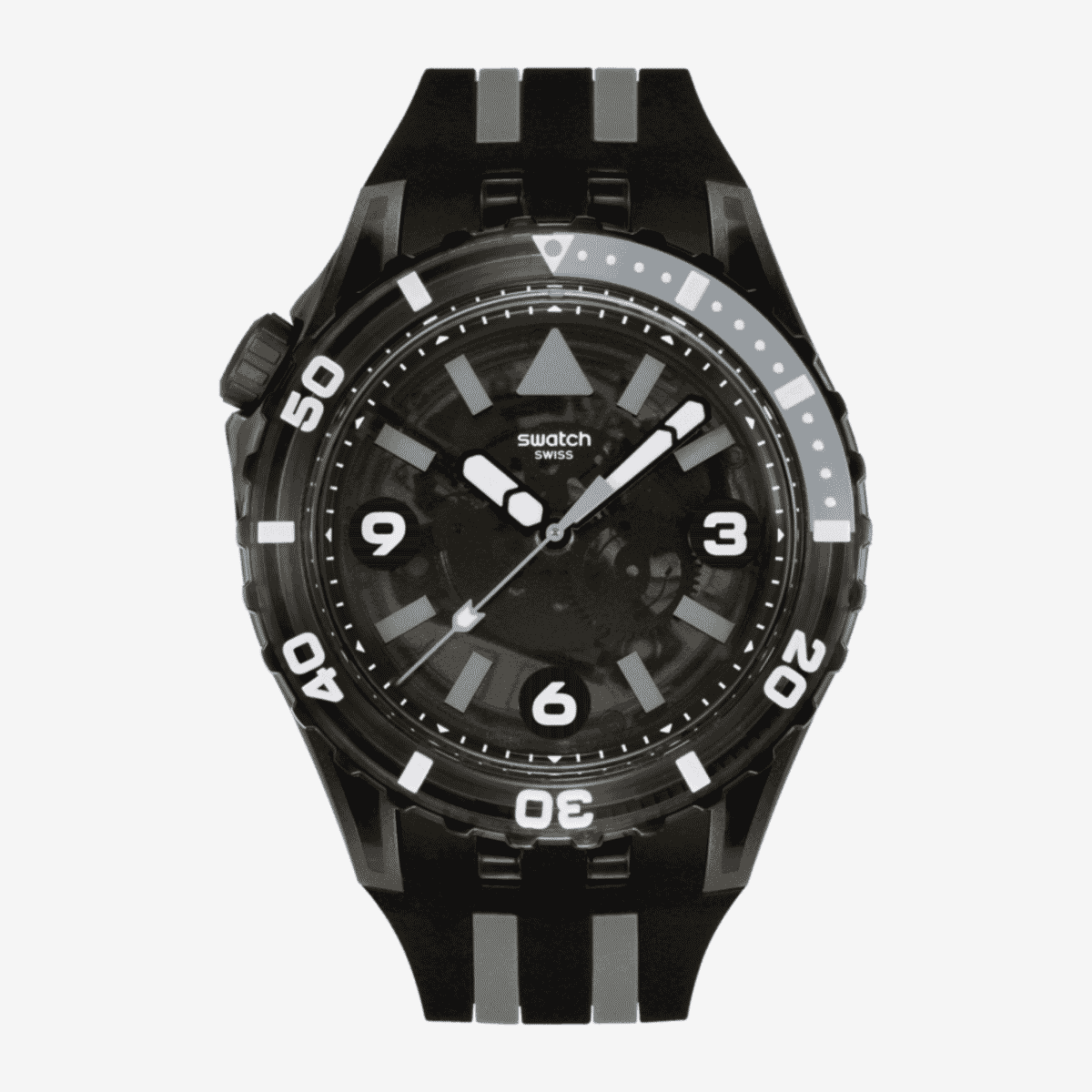 Reloj Swatch Black Sea Nettle SSCU09B100 con correa de silicona negra y caja negra - SSCU09B100 Reloj Swatch Black Sea Nettle SSCU09B100 con correa de silicona negra y caja negra - SSCU09B100
