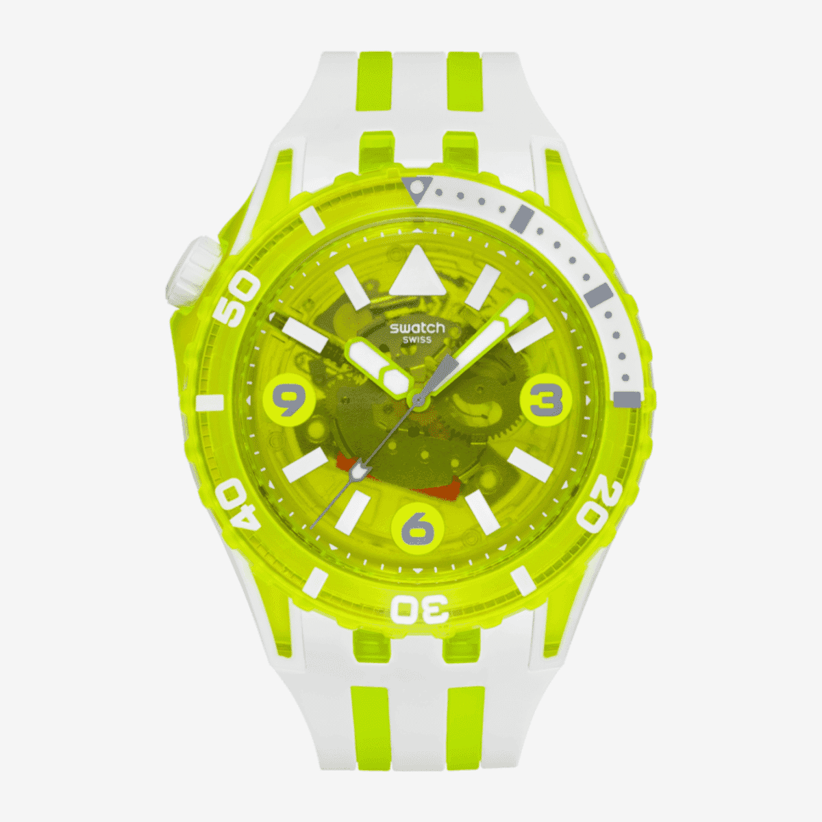 Reloj Swatch Egg Yolk SSCU09J100 con caja amarilla y correa de silicona blanca - SSCU09J100 Reloj Swatch Egg Yolk SSCU09J100 con caja amarilla y correa de silicona blanca - SSCU09J100