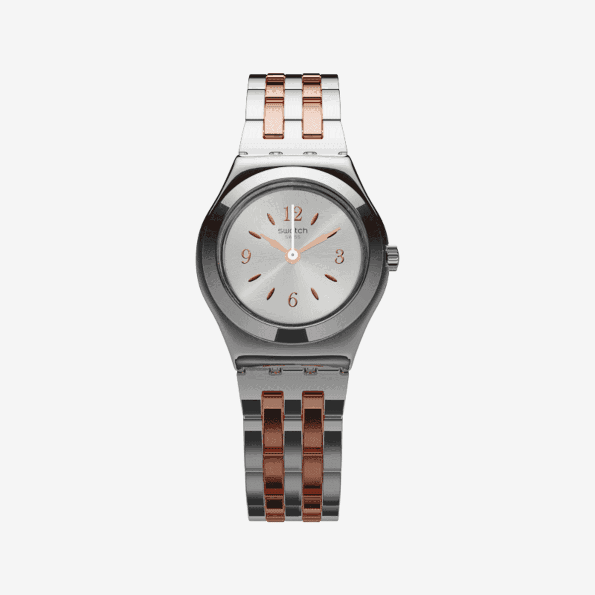 Reloj Swatch Minimix con brazalete de acero y detalles chapados en oro rosa - YSS308G