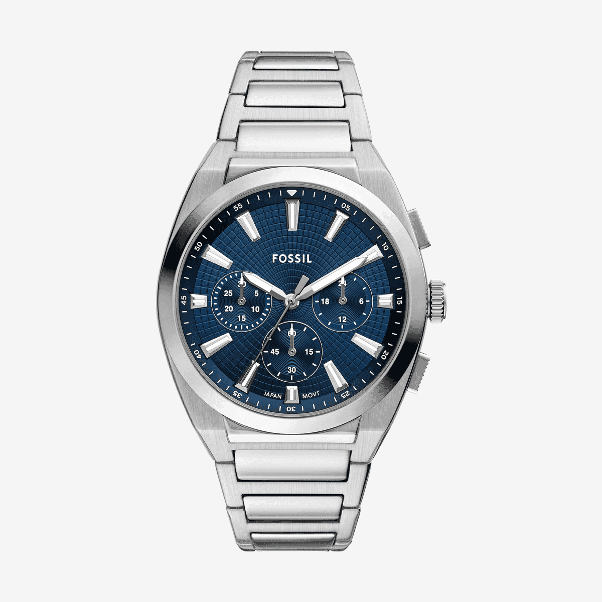 Reloj Fossil Everett FS6104 con brazalete de acero inoxidable plateado y esfera azul - FS6104 Reloj Fossil Everett FS6104 con brazalete de acero inoxidable plateado y esfera azul - FS6104