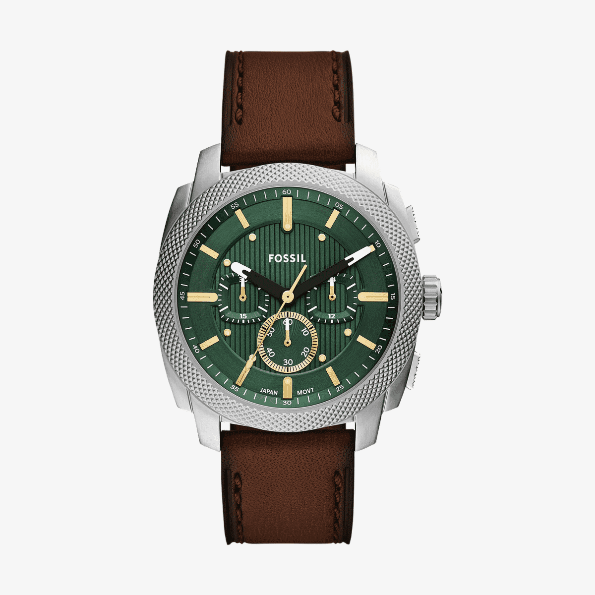 Reloj Fossil Machine FS6100 con correa de piel marrón y esfera verde - FS6100 Reloj Fossil Machine FS6100 con correa de piel marrón y esfera verde - FS6100