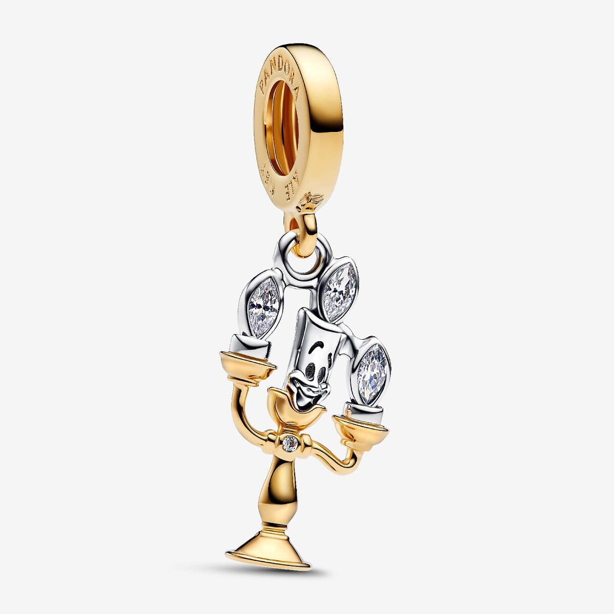 Charm Colgante Lumiere de La Bella y la Bestia de Disney en plata y chapado en oro con circonitas cúbicas transparentes - 763985C01