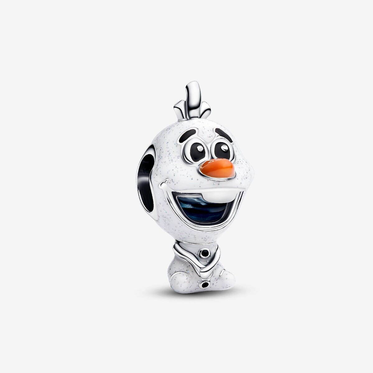 Charm Olaf de Frozen de Disney en plata de primera ley y esmalte blanco vista frontal - 793978C01