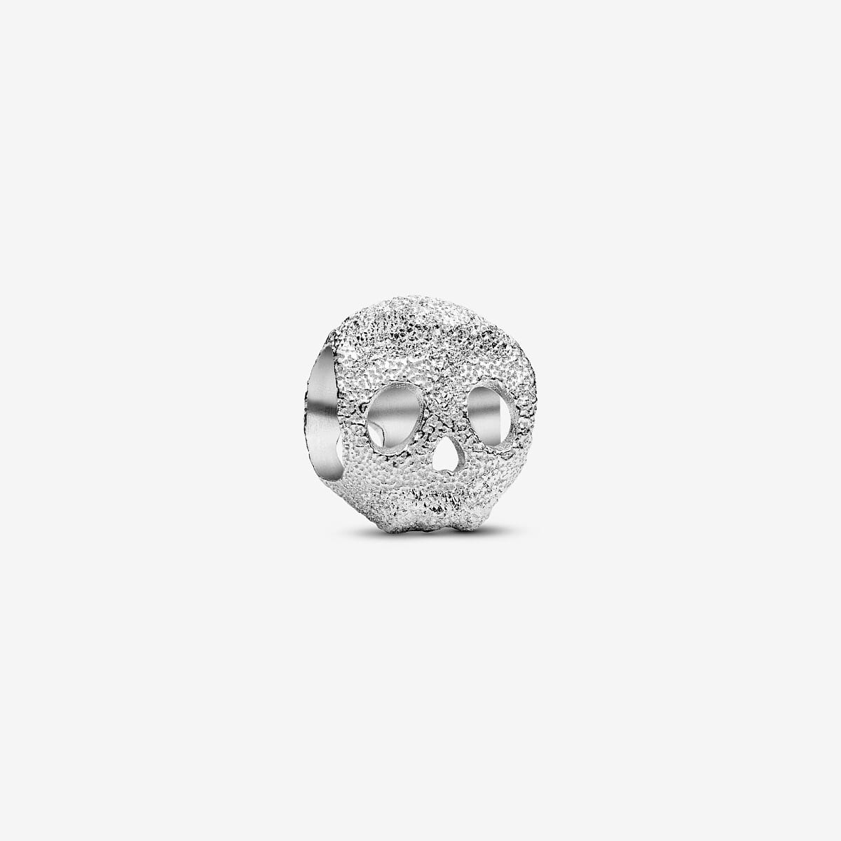 Charm Mini Calavera Textura en plata de ley vista frontal - 794040C00