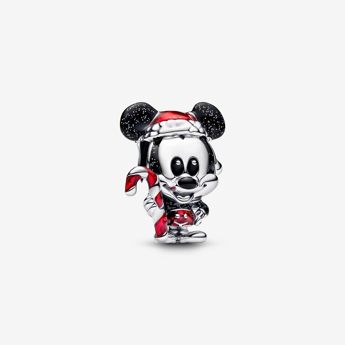 Charm Mickey Mouse Navideño de Disney en plata de primera ley y esmalte rojo - 794217C01
