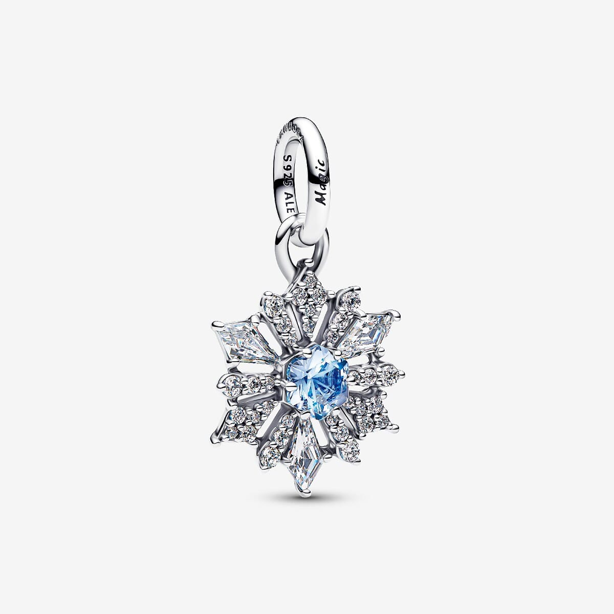 Charm Colgante Copo de Nieve Reina Elsa Frozen de Disney en plata de primera ley y cristales azules - 794209C01
