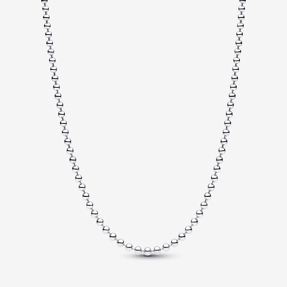 Vista frontal del Collar Pandora Cadena Cuentas en plata de ley color plateado - 394452C00