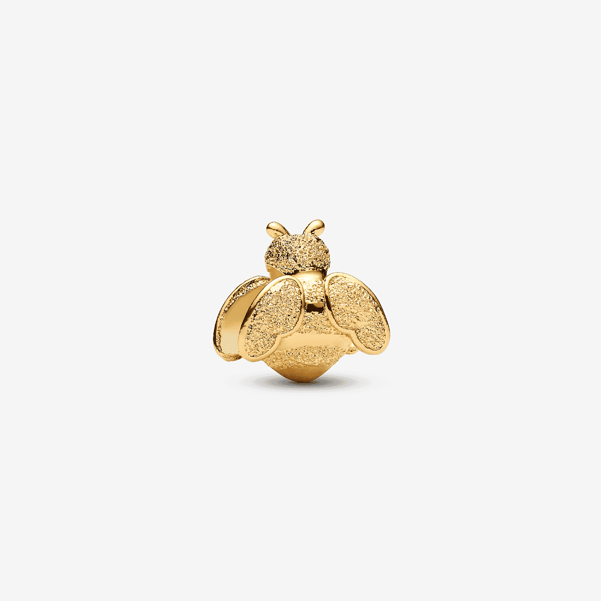 Vista frontal del Charm Pandora Mini Abeja Textura en dorado chapado en oro - 764524C00