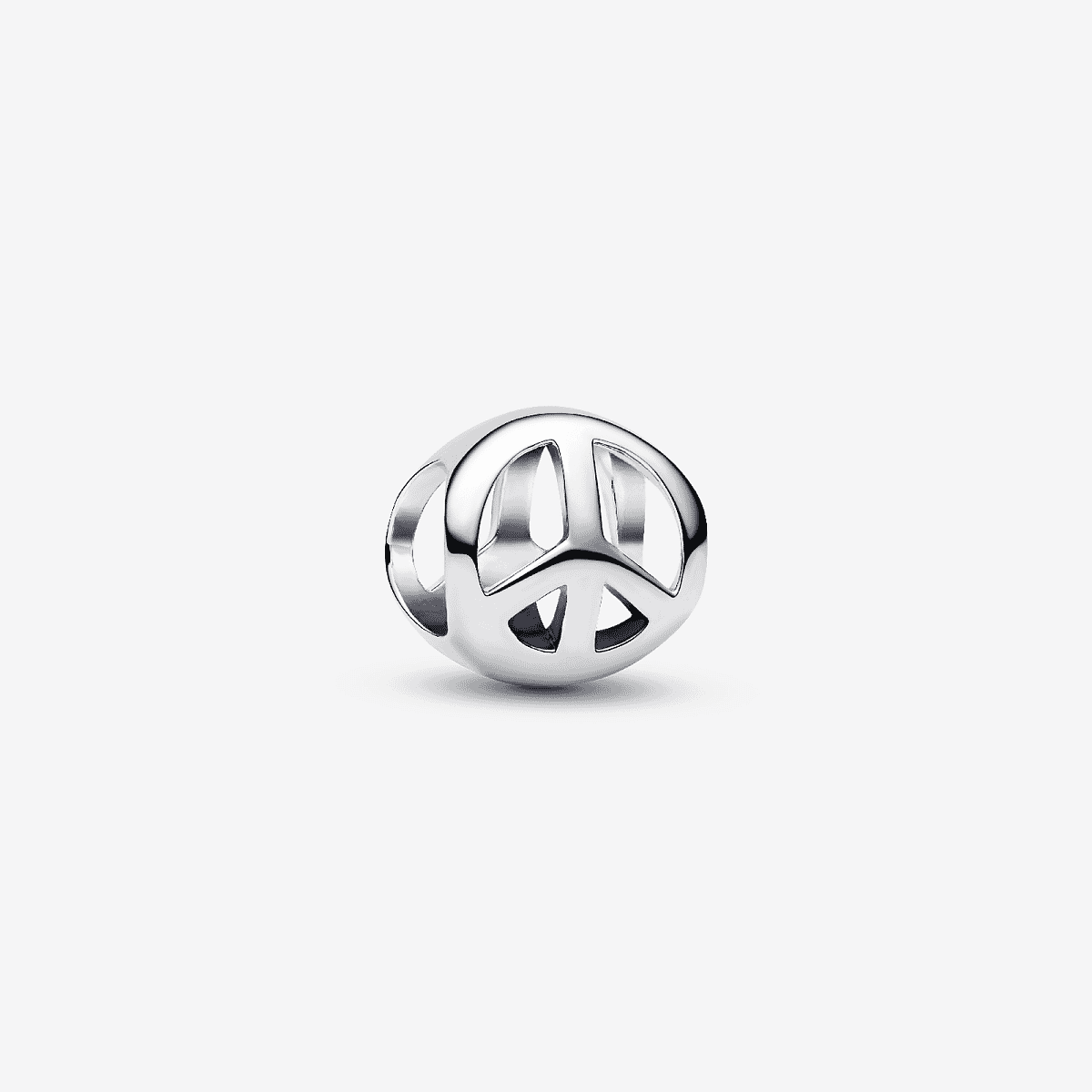 Vista frontal del Charm Pandora Mini Símbolo de la Paz en plata de ley color plateado - 794512C00