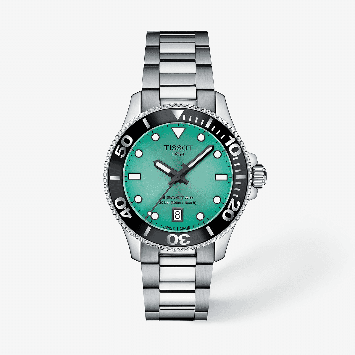 Reloj Tissot Seastar 1000 36mm Acero Esfera Verde - T1202101109100