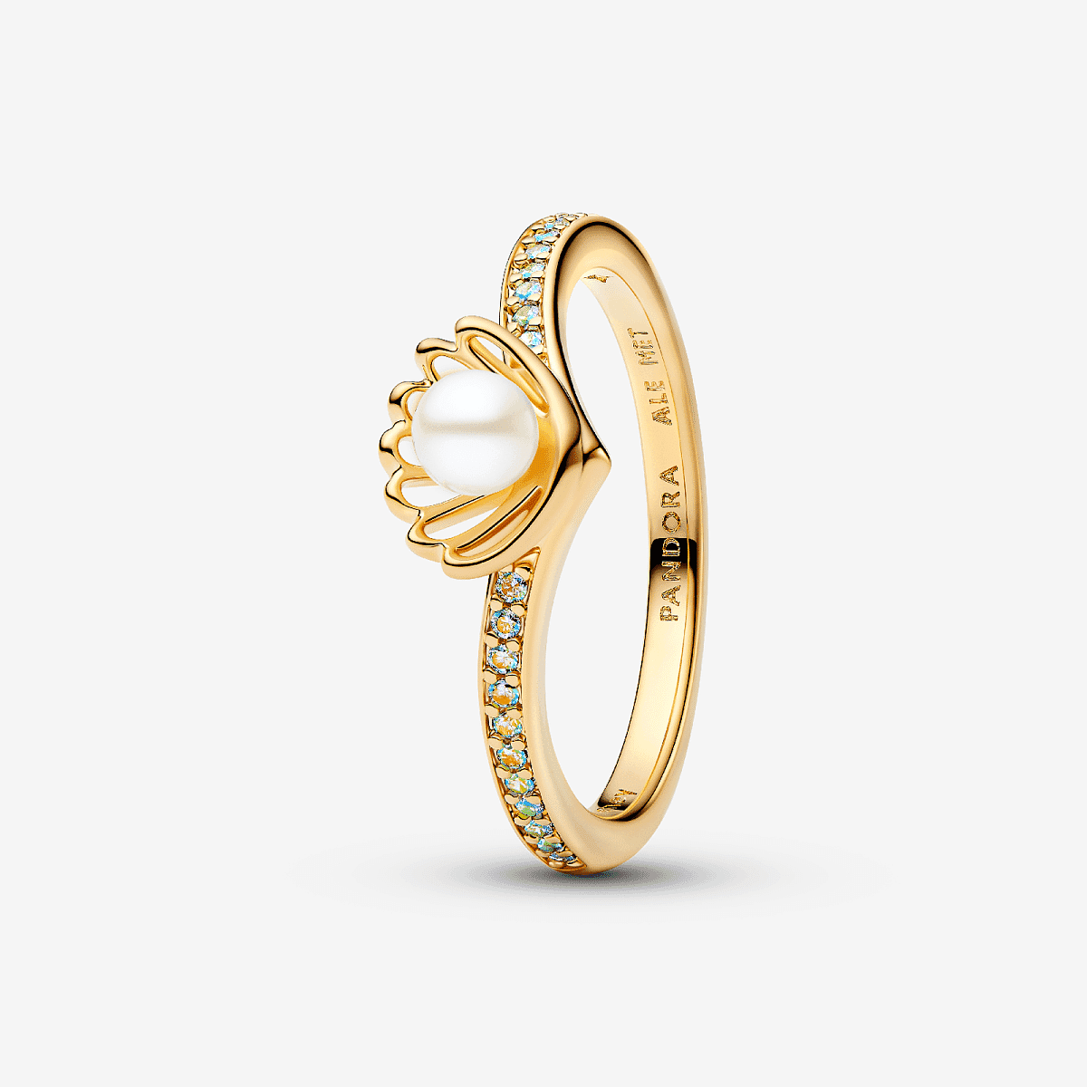 Anillo Pandora Perla Concha Princesa Ariel de Disney - 163654C01