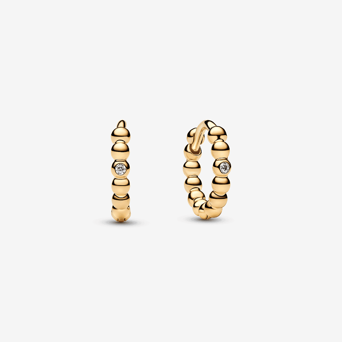 Pendientes de Aro Abrazo Cuentas de Pandora en aleación de metales con chapado en oro y circonita transparente vista frontal - 264823C01