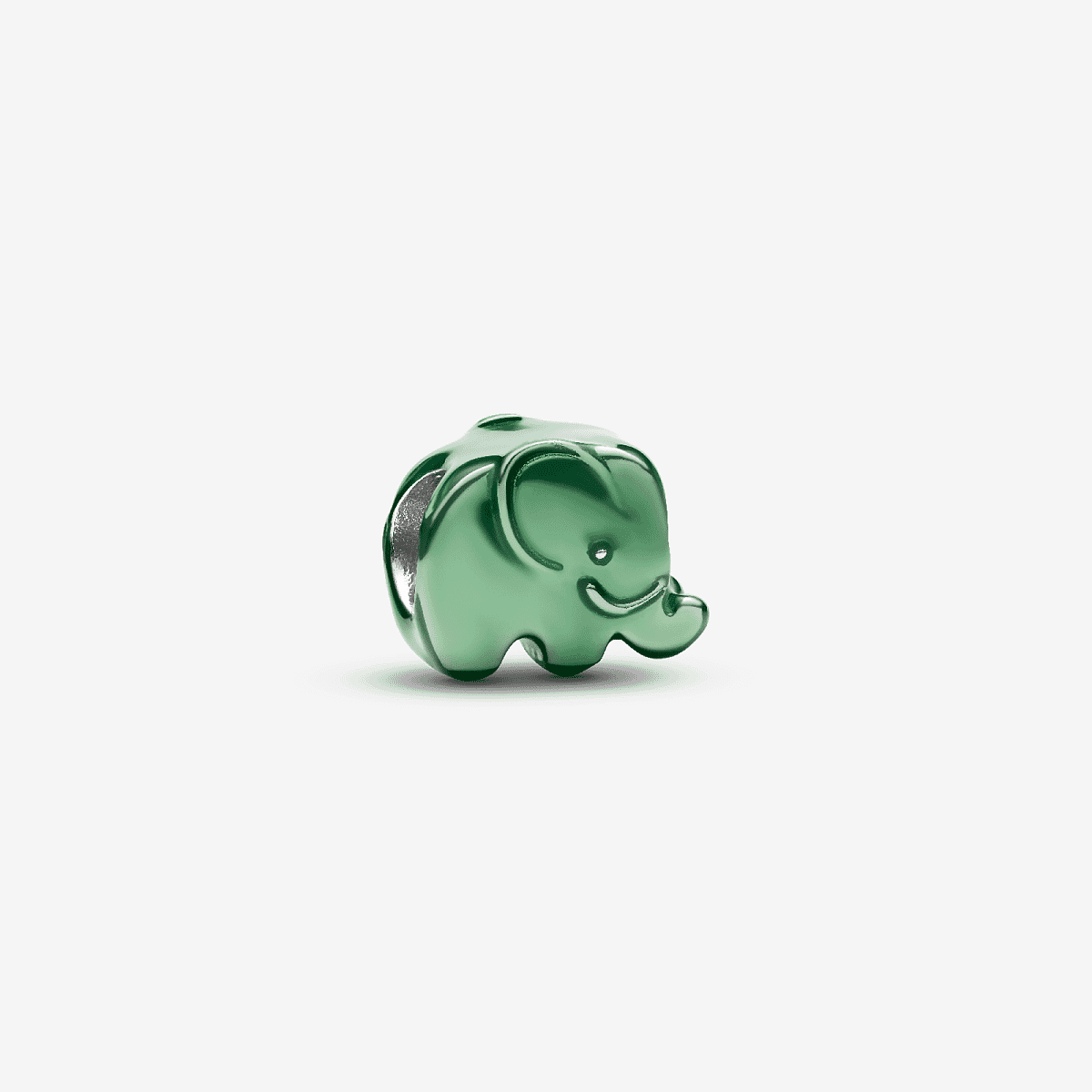 Charm Mini Elefante Verde en plata de ley y esmalte verde vista frontal - 794901C01