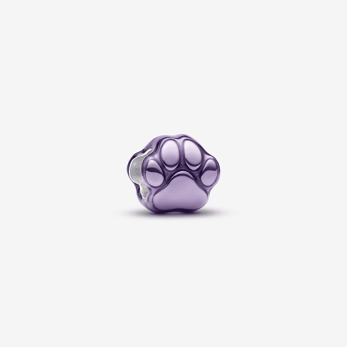 Charm Mini Huella Morada de Pandora en plata de ley y esmalte morado vista frontal - 794782C01