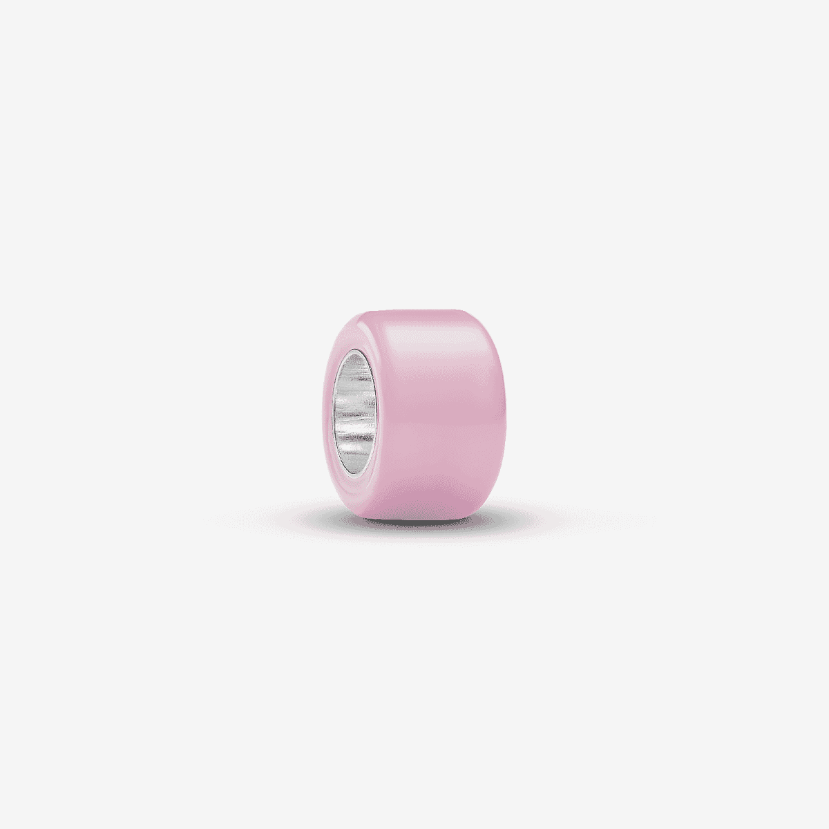Charm Mini Cristal de Murano Rosa en plata de ley y cristal rosa vista frontal - 794773C05
