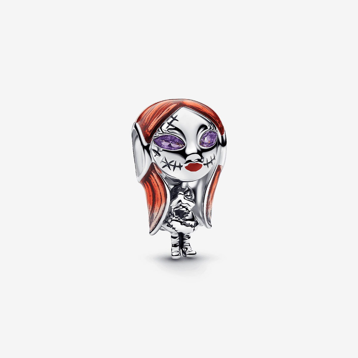 Charm Sally de Pesadilla antes de Navidad de Disney en plata de ley y esmalte rojo vista frontal - 794765C01