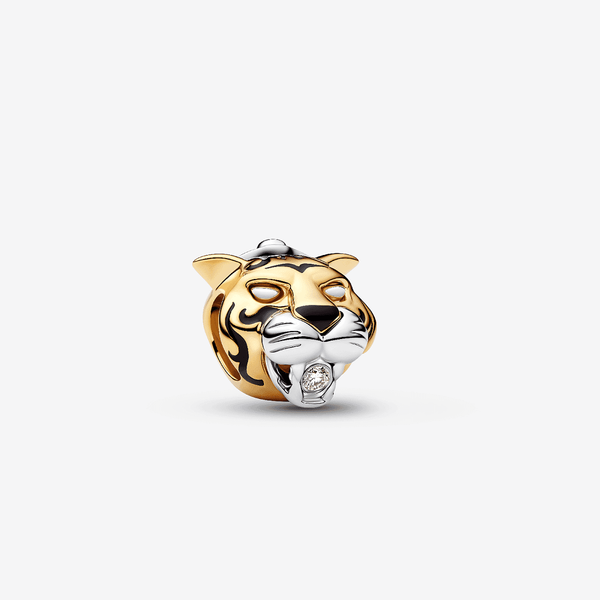 Charm Rajah Princesa Jasmine de Disney con Diamante Sintético Creado en Laboratorio en plata y chapado en oro con detalles en negro y transparente, vista frontal - 764404C01