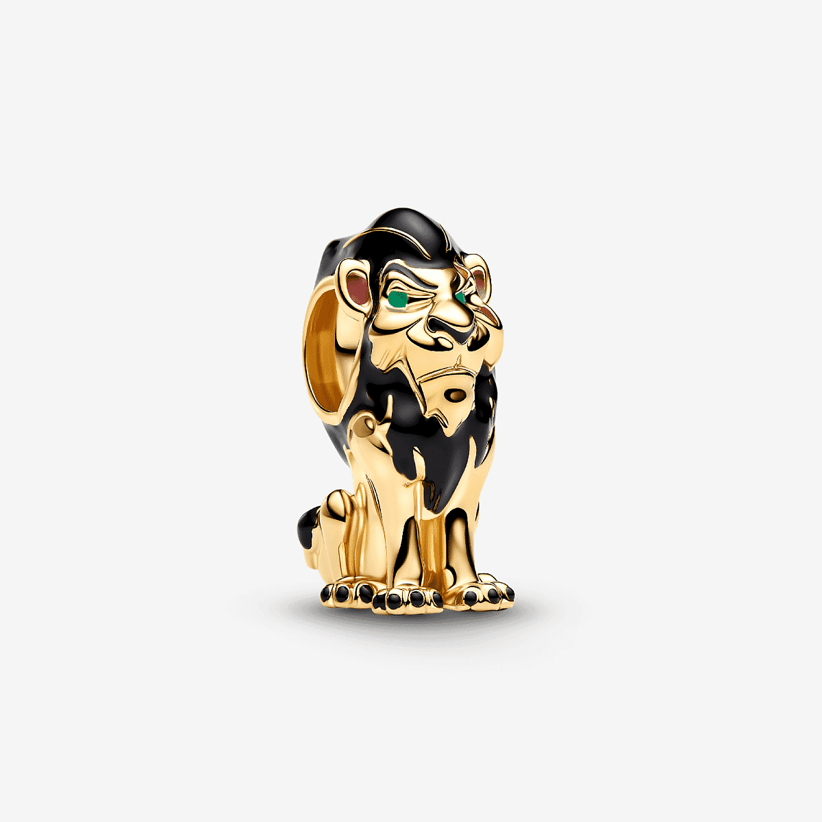Charm Scar de Villanos de Disney en aleación de metales con chapado en oro de 14k y esmalte negro vista frontal - 764330C01