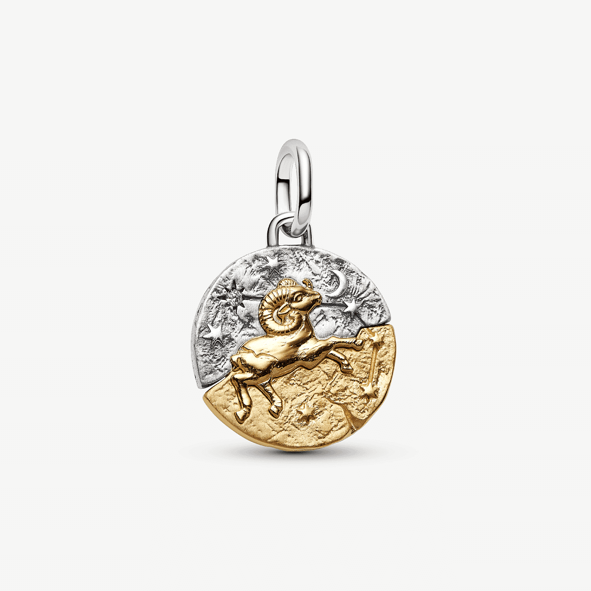 Charm Medallón Zodiaco Aries de Pandora en plata y chapado en oro con circonita transparente - 764993C01