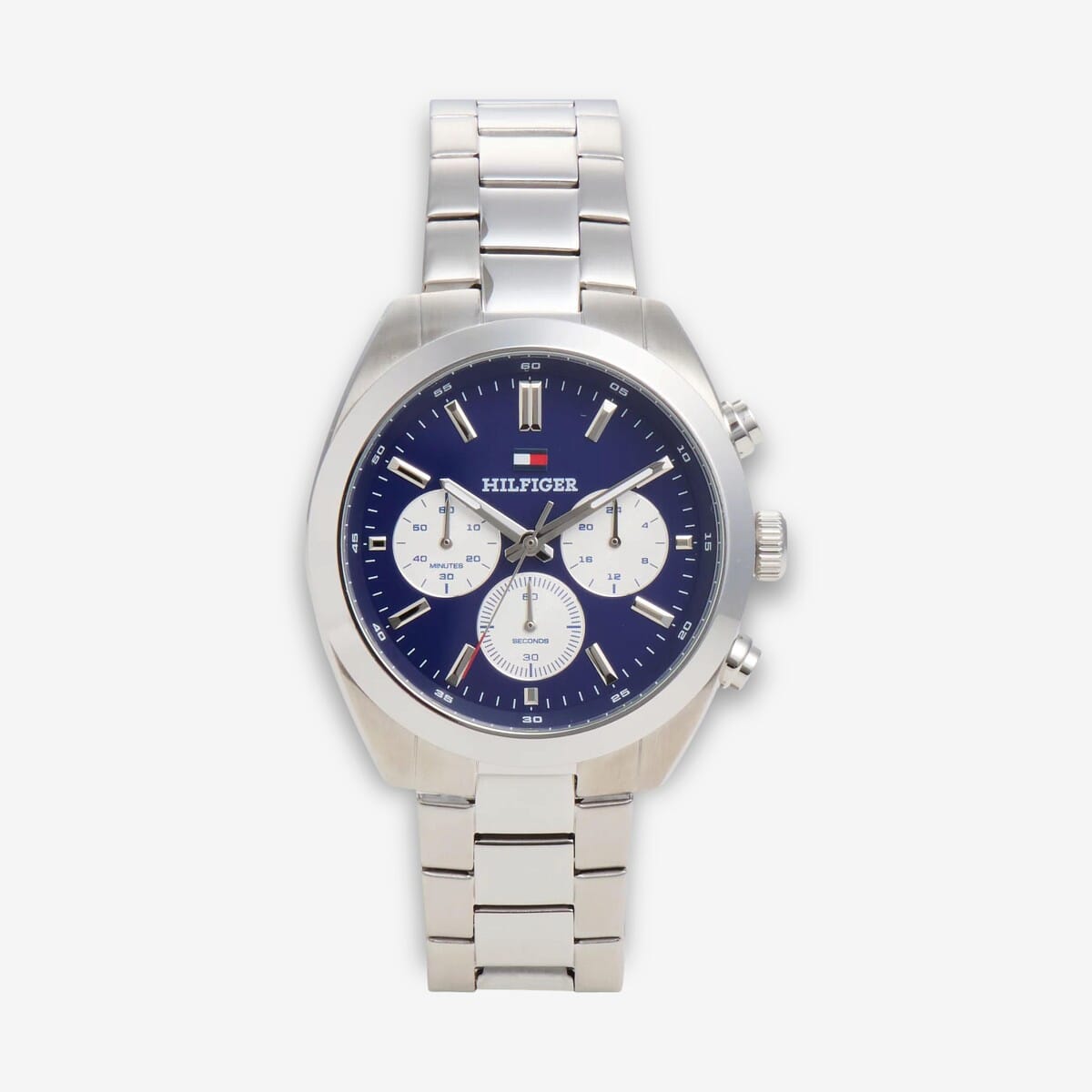 Vista frontal del Reloj Tommy Hilfiger cronógrafo con brazalete y esfera azul - 1710722