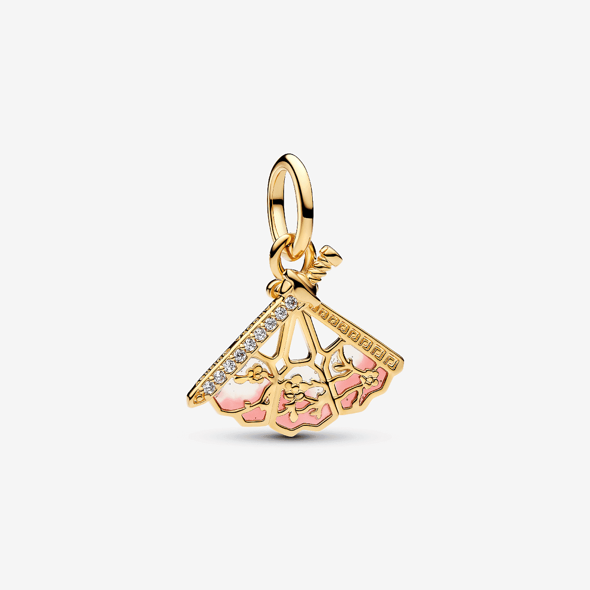 Charm Colgante Pandora Abanico de Mulán de Disney en aleación con chapado en oro y circonitas de color dorado - 764954C01