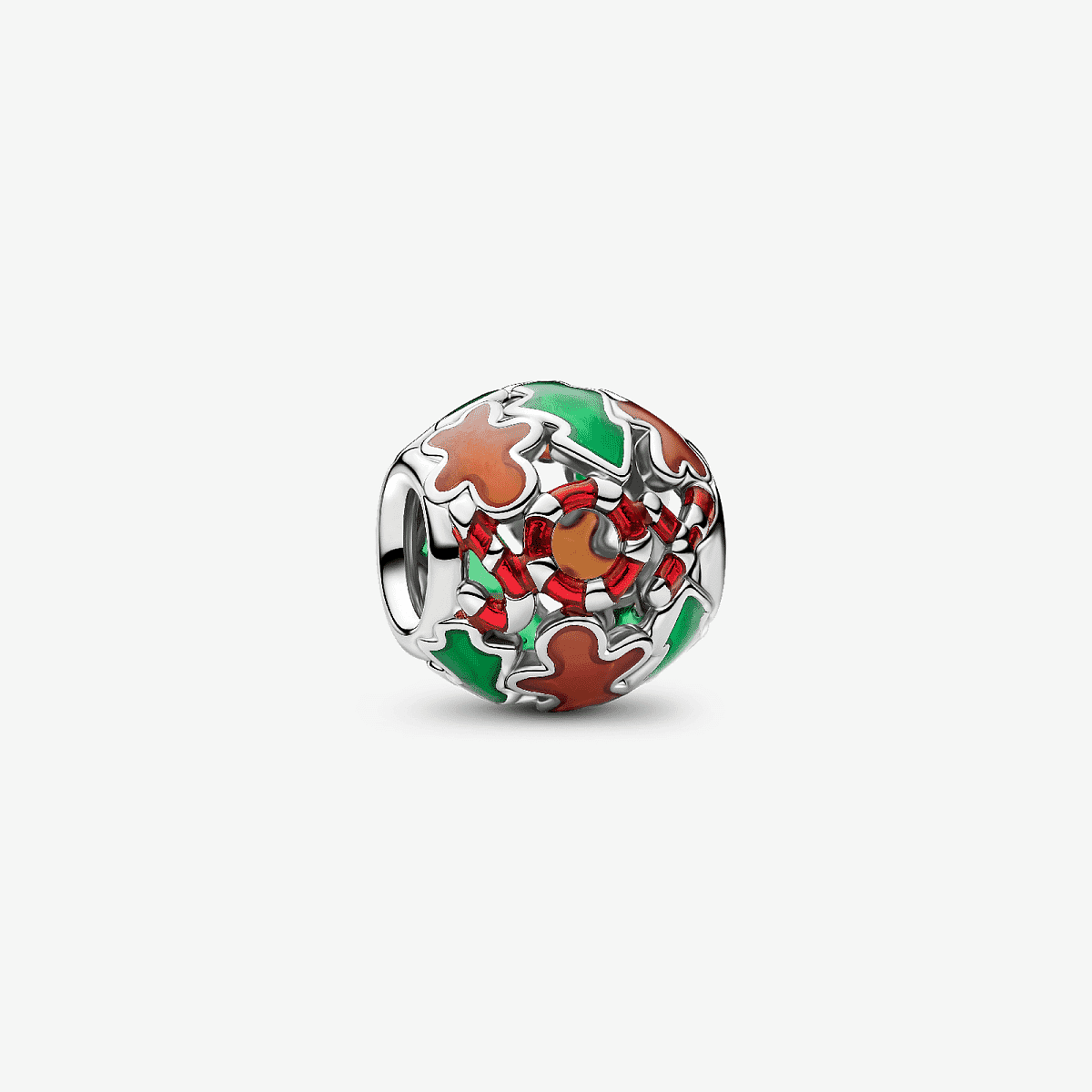 Charm Pandora Alegría Navideña en Filigrana de aleación de metales y esmalte multicolor vista frontal - 735064C01
