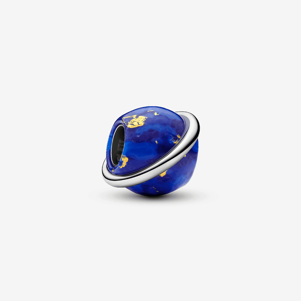 Charm Pandora Planeta Azul Celestial de aleación de metales con imitación de lapislázuli azul en vista frontal - 735038C01
