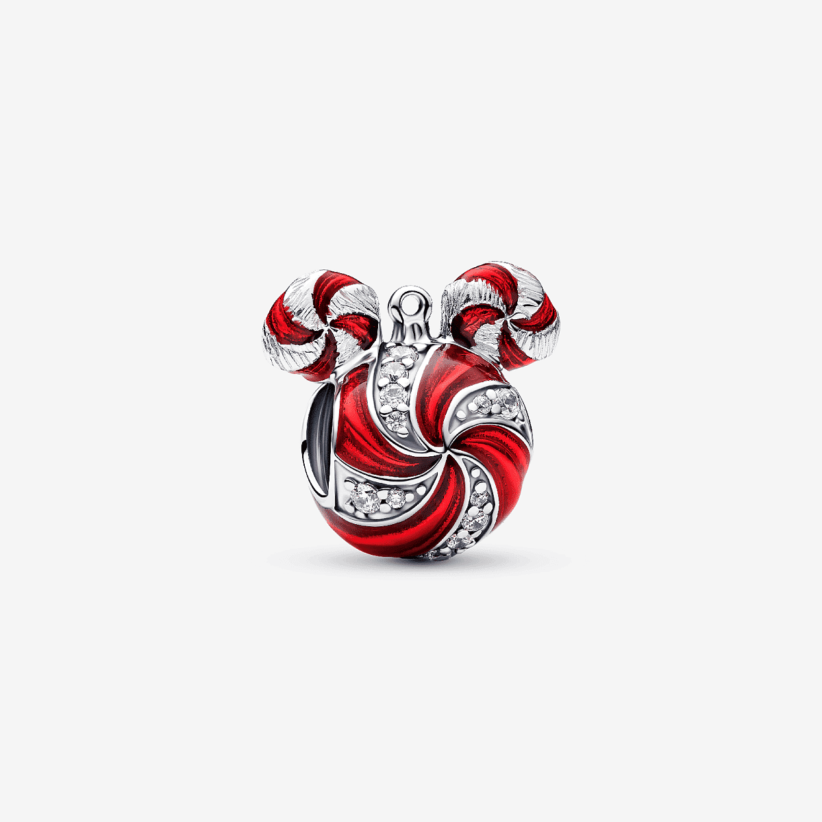 Charm Pandora Adorno Navideño Mickey Mouse de Disney en plata de ley con esmalte rojo - 794948C01
