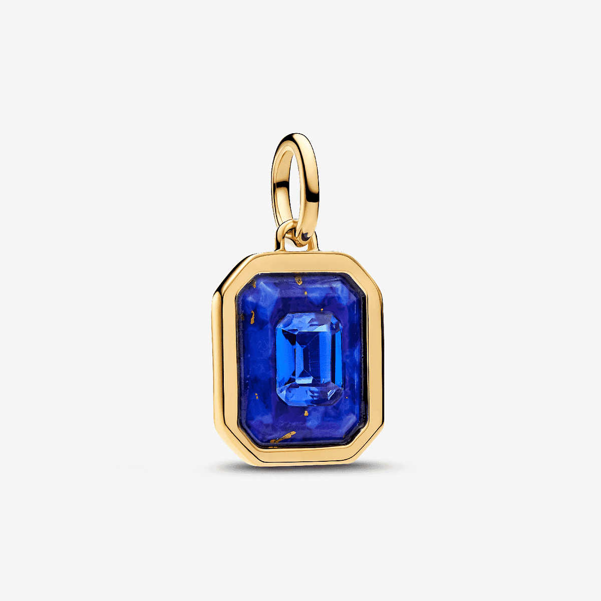 Charm Colgante Pandora Hexágono Azul Celestial en aleación con chapado en oro y detalles en azul - 765035C01