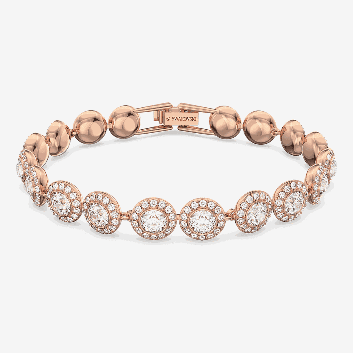 Pulsera Angelic Swarovski chapada en oro rosa con cristales en diseño circular - 5240513